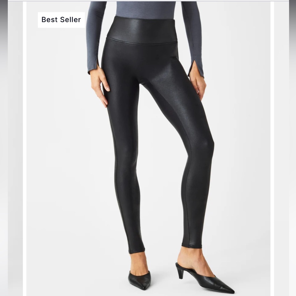 Spanx faux leather leggings size medium